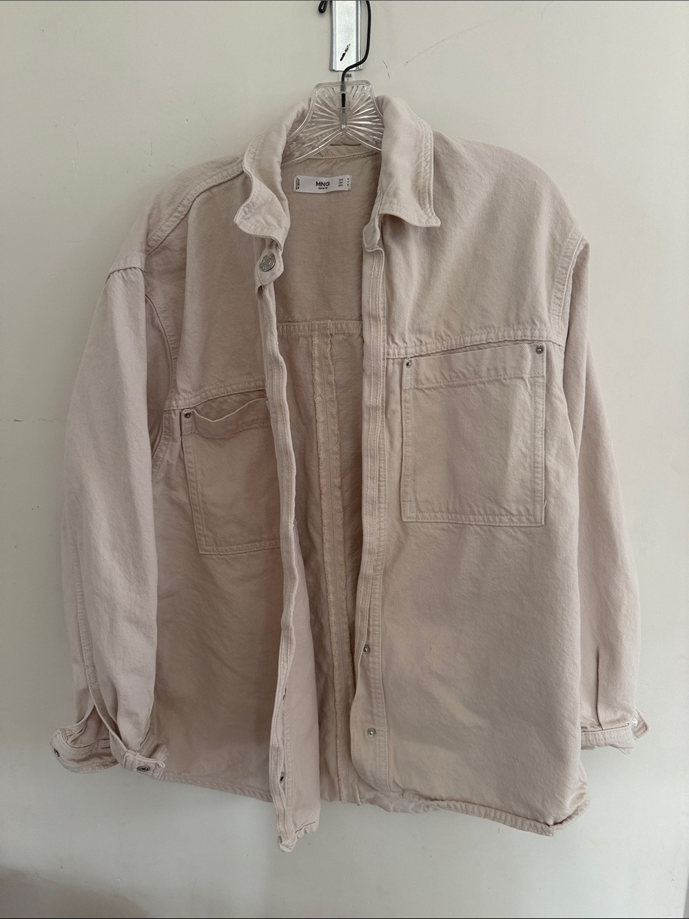 MNG denim Women’s tan shirt Jacket medium